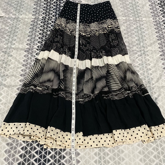 Nathalie Seaver Vintage Multi Pattern Ruffle Maxi Skirt - Size 1 - Picture 9 of 11
